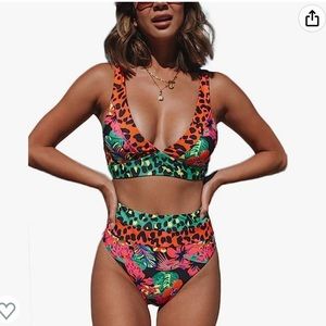 Tropical two piece swimsuit